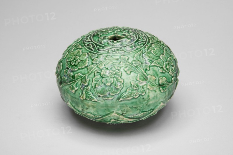 Ocarina (Whistle) with Scrolling Flower Heads, Lotus Leaves..., Ming dynasty (1368-1644). Creator: Unknown.
