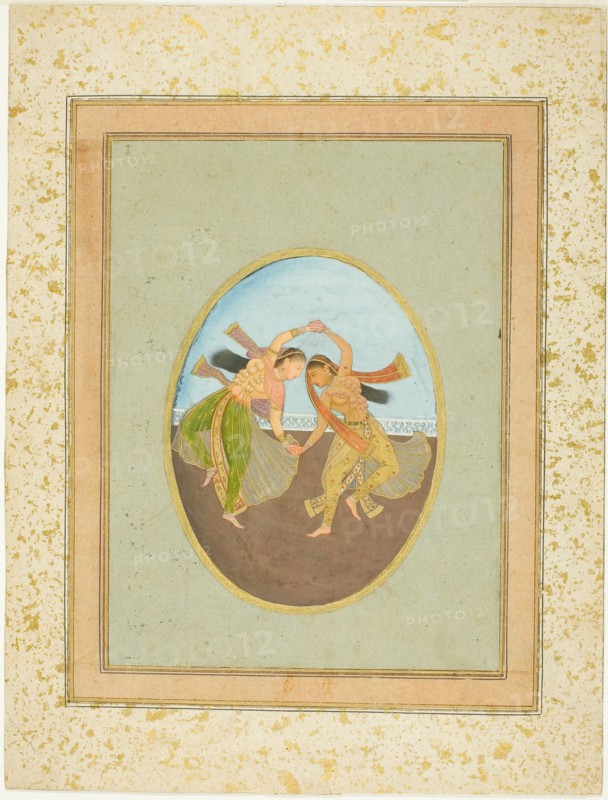 Two Girls Performing Kathak, 18th century. Creator: Unknown.
