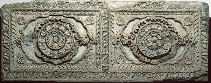 Architectural relief panel with floral design, , 18th century. Creator: Unknown.