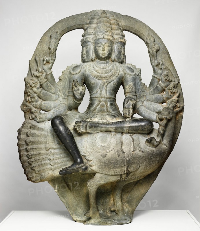Karttikeya, Commander of the Divine Army, Seated on a Peacock, Ganga Period, about 12th cent. Creator: Unknown.