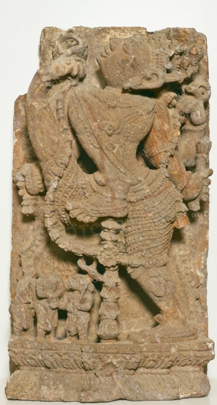 God Vishnu Measures the Universe in Three Strides (Trivikrama), About 12th century. Creator: Unknown.