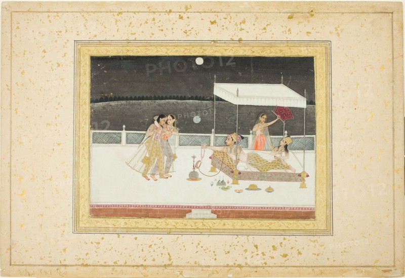 Seduction Scene on a Terrace by Moonlight, 18th century. Creator: Unknown.