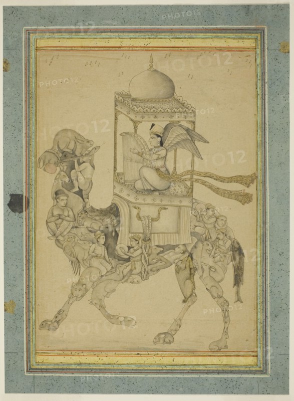 Angel (Peri) Riding a Composite Camel, c. 1700. Creator: Unknown.