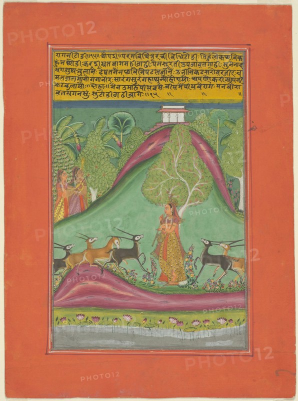 Ragini Todi, Page from a Jaipur Ragamala Set, 1750/70. Creator: Unknown.