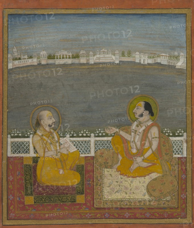 Tilkayat Dauji II Maharaj with a Visitor, c. 1825. Creator: Unknown.