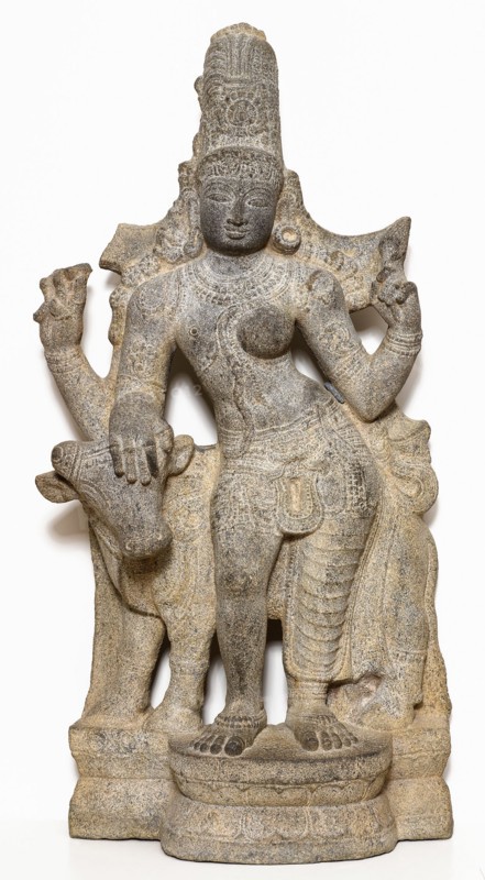 God Shiva as Lord Who Is Half-Male, Half-Female (Ardhanarishvara), 14th century. Creator: Unknown.