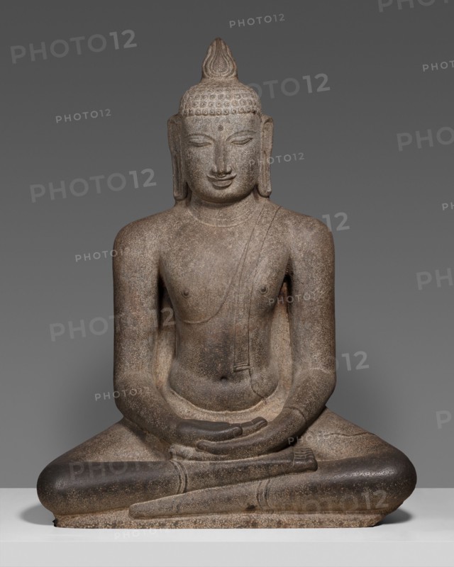 Buddha Shakyamuni Seated in Meditation (Dhyanamudra), Chola period, about 12th century. Creator: Unknown.