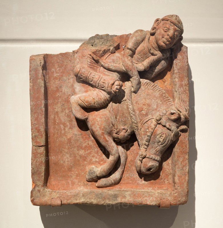 Plaque with Galloping Horse and Rider, Gupta period, 4th/5th century. Creator: Unknown.