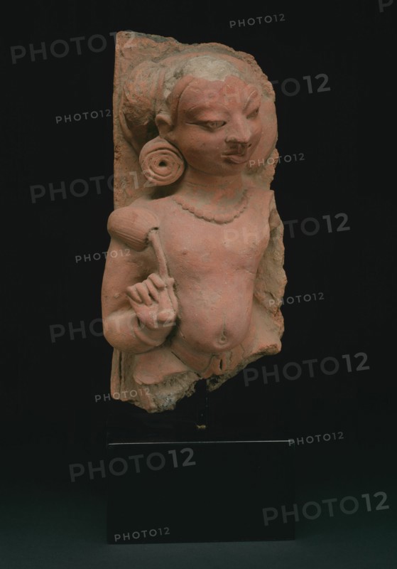 Male Deity (Deva) Holding a Lotus Bud, Gupta period, 4th/5th century. Creator: Unknown.