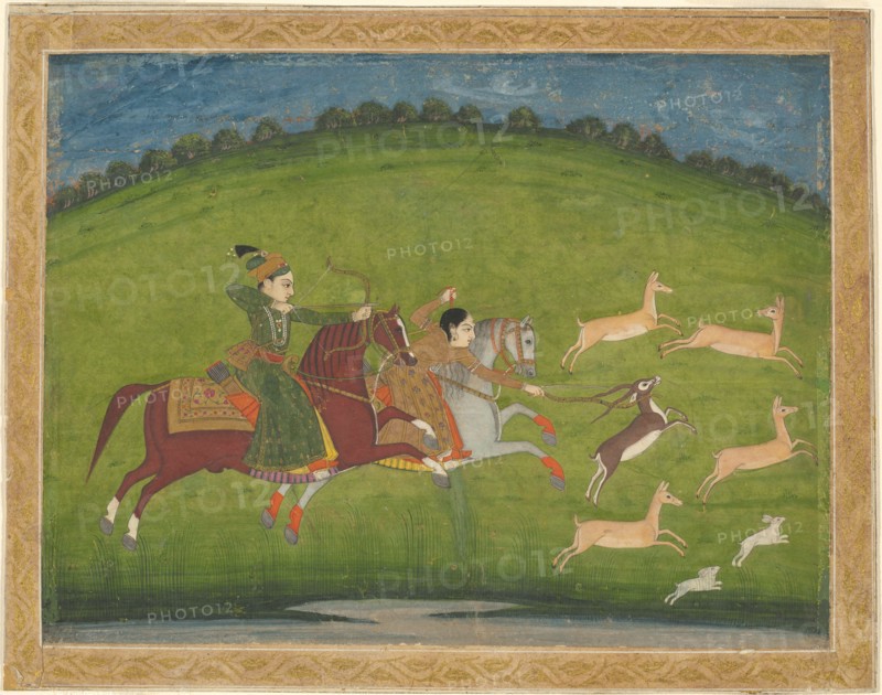 Prince and Princess Hunting Blackbuck, mid-18th century. Creator: Unknown.
