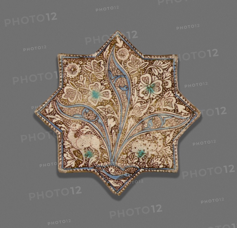 Star-Shaped Tile, Ilkhanid dynasty (1256-1353), c. 1300. Creator: Unknown.