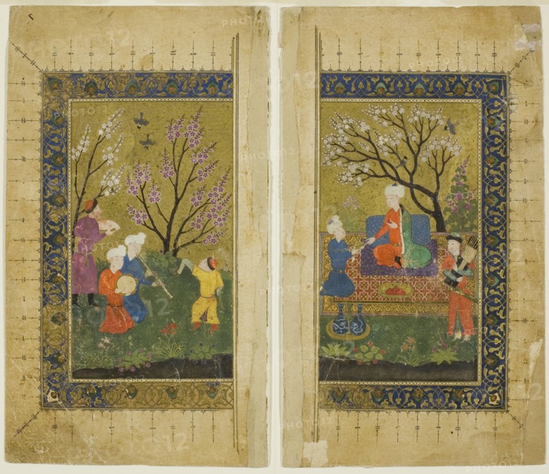 Garden Scene, Timurid dynasty (ca. 1370-1507), mid-15th century. Creator: Unknown.