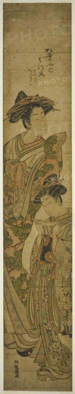 The Courtesan Matsukaze of the Matsubaya and Her Attendant, c. 1776/81. Creator: Isoda Koryusai.