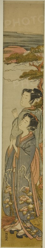 Greeting the Rising Sun on New Year's Day, c. 1774. Creator: Isoda Koryusai.