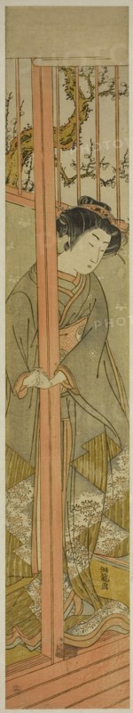Young Woman Looking out from a Parlor, c. 1776. Creator: Isoda Koryusai.