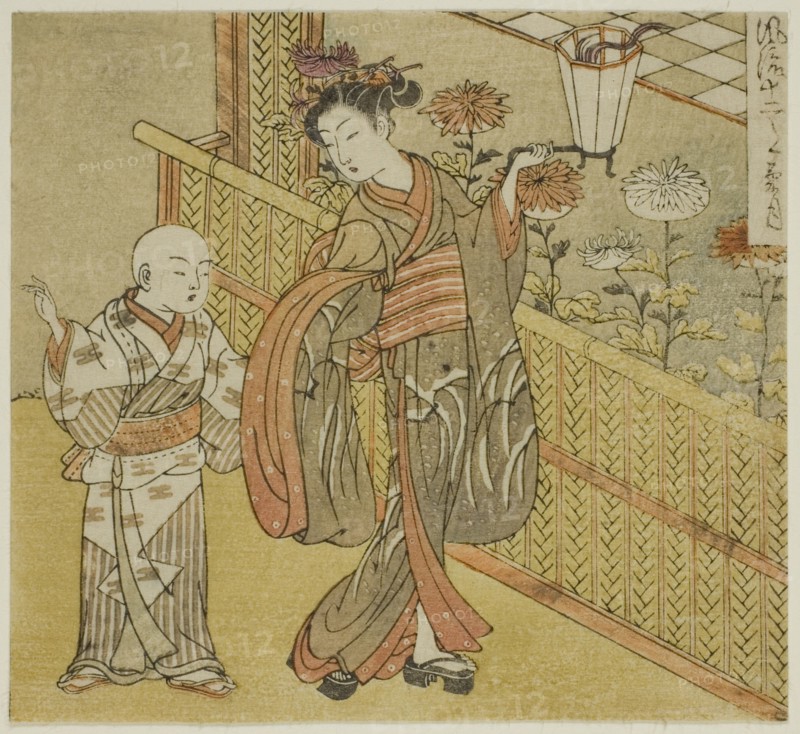The Ninth Month (Kikuzuki), from the series "Fashionable Twelve Months (Furyu..., c. 1770/72. Creator: Isoda Koryusai.