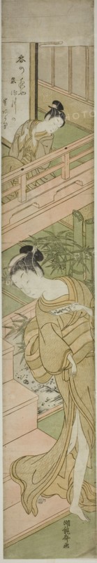 Attracting her attention, c. 1771. Creator: Isoda Koryusai.