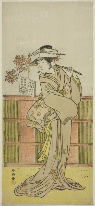 The Actor Iwai Hanshiro IV as Umegae Disguised as the Female Fortune-teller Omatsu..., c. 1781. Creator: Katsukawa Shunko.