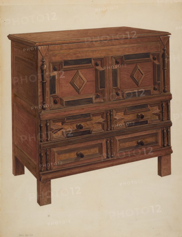 Chest with Two Drawers, c. 1939. Creator: Charles Squires.