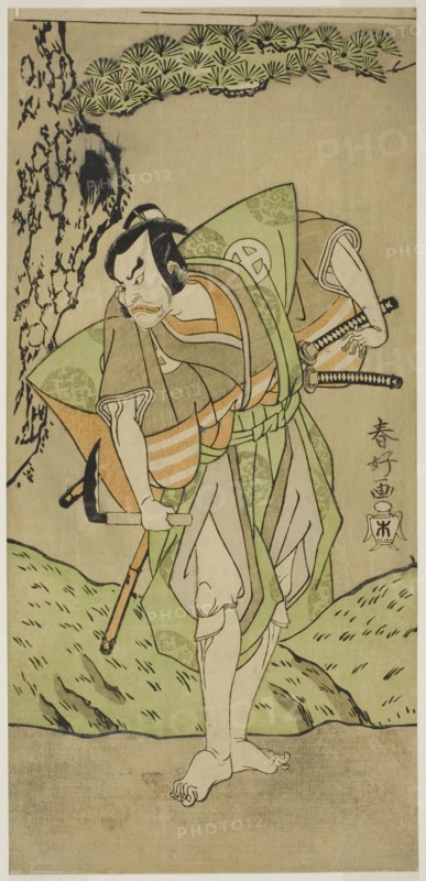 The Actor Otani Hiroemon III as Osada no Zenjo Kagemune in the Play Izu-goyomi Shibai..., c1772. Creator: Katsukawa Shunko.