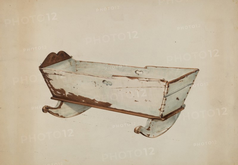 Wooden Cradle, c. 1938. Creator: Arthur Stewart.