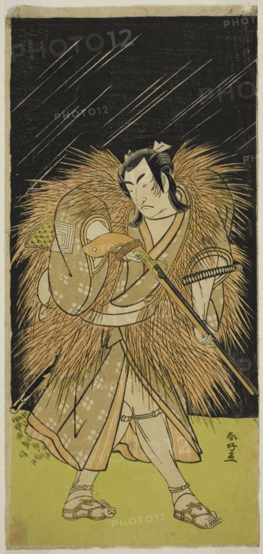 The Actor Ichikawa Monnosuke II as Hayano Kampei in the Play Kanadehon Chushin..., c. 1780. Creator: Katsukawa Shunko.