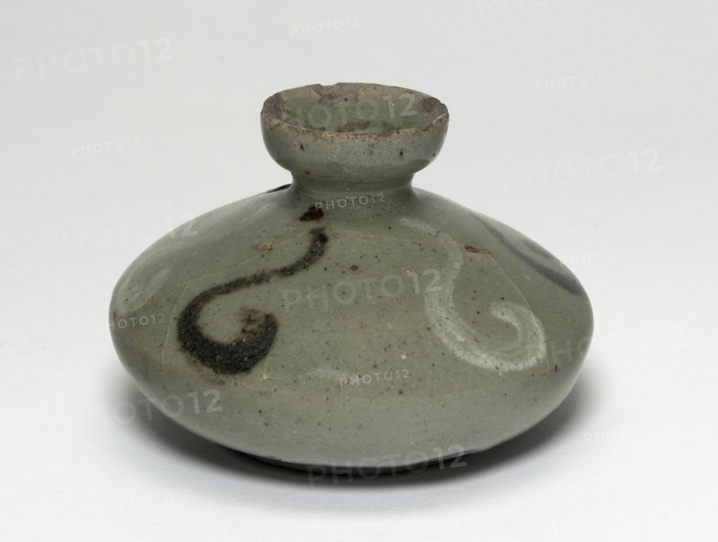 Oil Bottle with Swirl Design, Korea, Goryeo dynasty (918-1392), mid-12th century. Creator: Unknown.