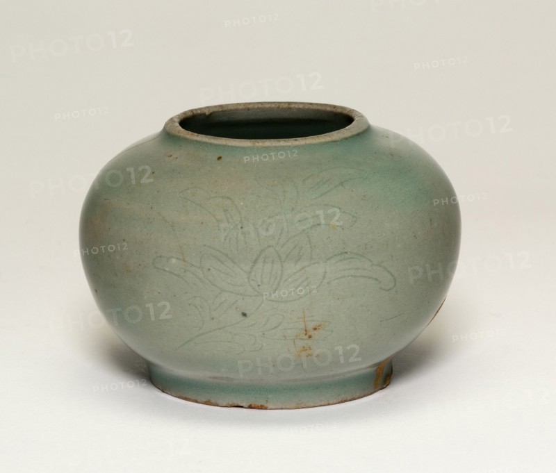 Globular Jar with Stylized Peonies, Korea, Goryeo dynasty (918-1392), early 11th century. Creator: Unknown.