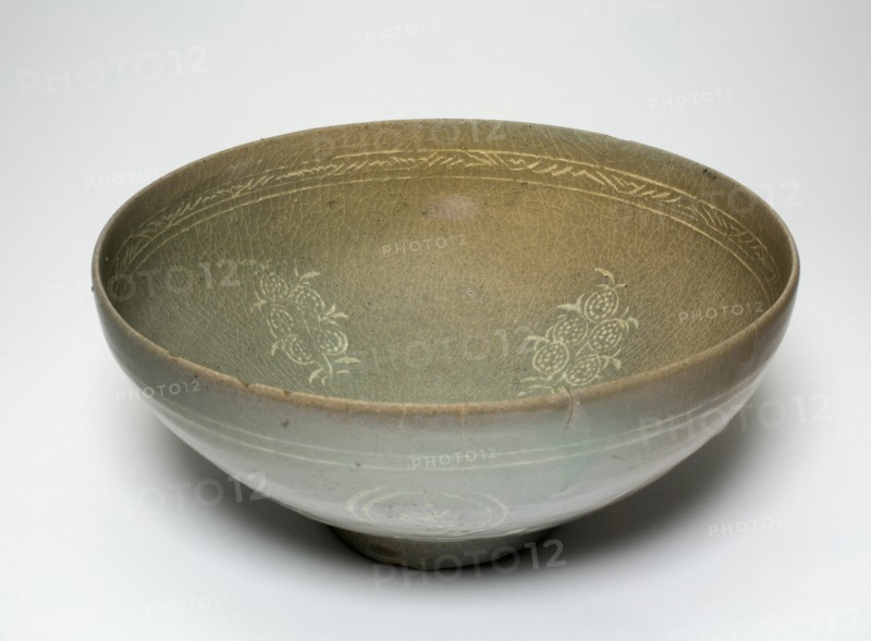 Bowl with Stylized Pomegranate Clusters, Korea, Goryeo dynasty (918-1392), late 13th century. Creator: Unknown.
