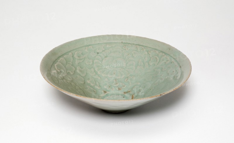 Conical Bowl with Peony Flowers, North Korea, Goryeo dynasty (918-1392), early 12th century. Creator: Unknown.