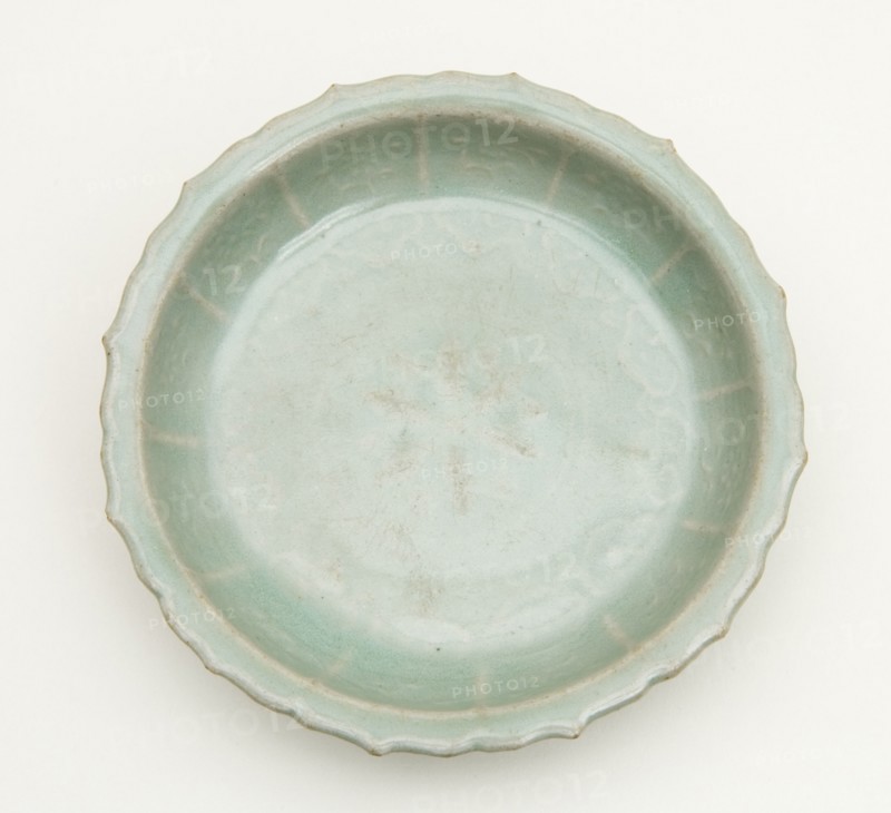 Foliate and Lobed Dish with Floral Sprays, South Korea, Goryeo dynasty (918-1392), 12th century. Creator: Unknown.