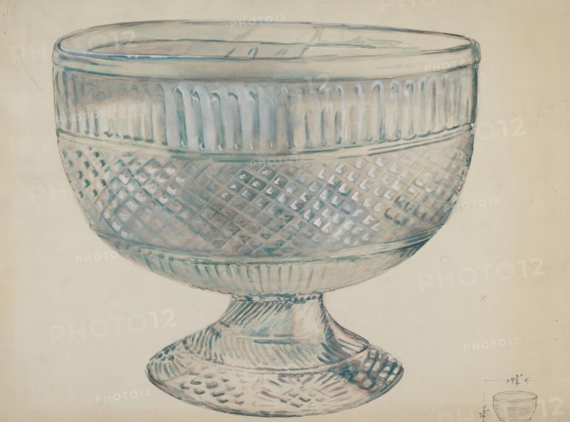 Glass Bowl, c. 1936. Creator: Ella Josephine Sterling.