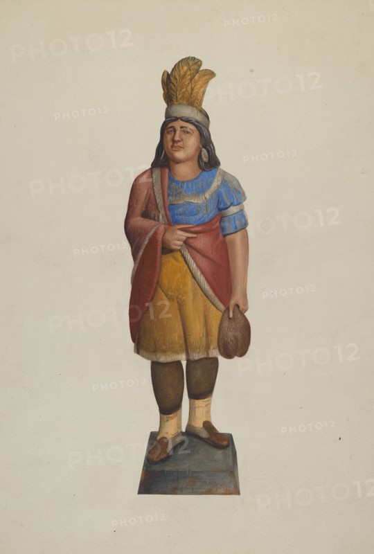 Cigar Store Indian, c. 1937. Creator: Alice Stearns.