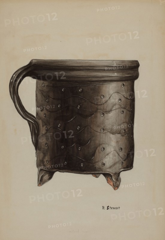 Pa. German Cheese Strainer, c. 1937. Creator: Robert Stewart.