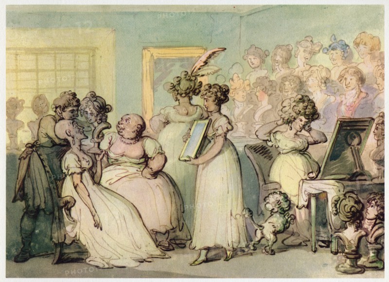 A wig shop, c1780-1825. Creator: Thomas Rowlandson.