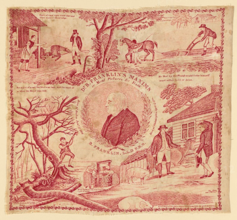 Handkerchief, England, c. 1795.