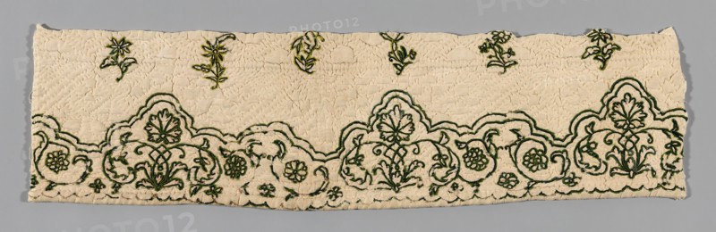 Fragments from a Bedcover made of Petticoat Borders, France, Late 18th century.