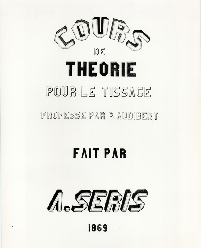 Cours de Théorie pour la Tissage, France, 1869.
