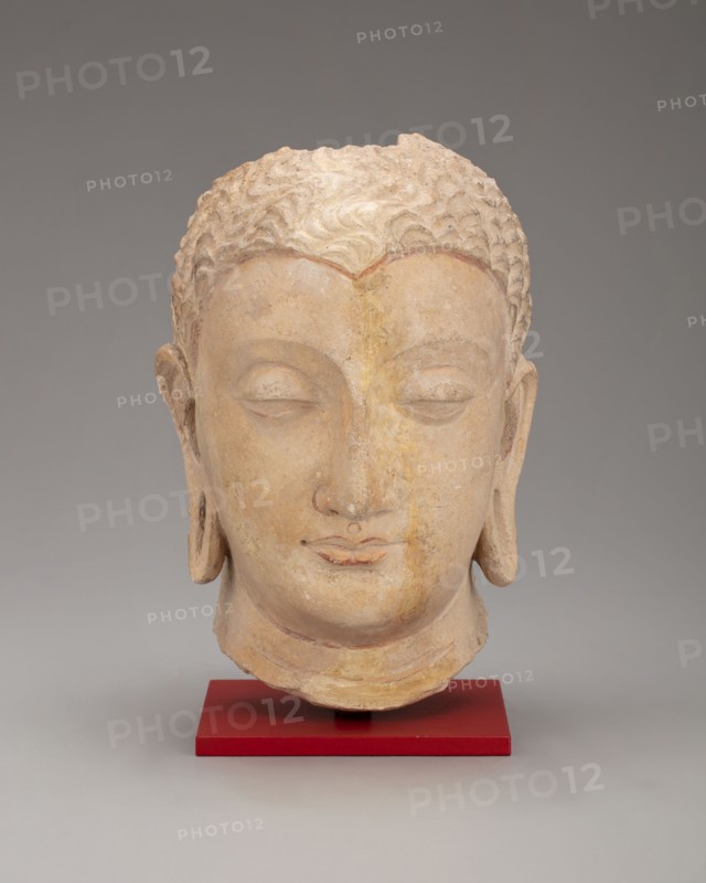 Head of Buddha, Kushan period, 3rd-5th century.