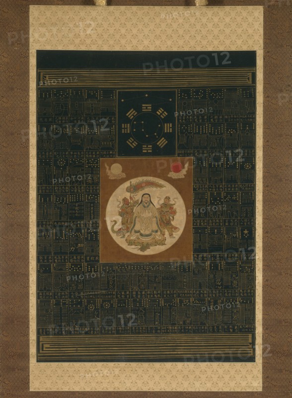 Zhenwu with the Eight Trigrams, the Northern Dipper, and Talismans, Qing dynasty (1644-1911), 17th or early 18th century.