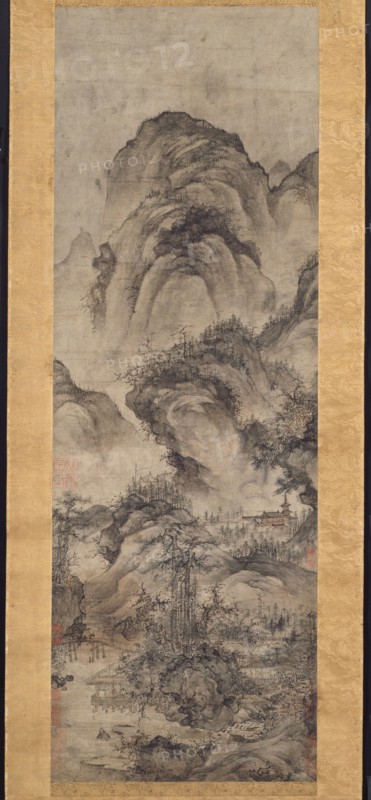 Water Pavilion by Twin Pines, Yuan or early Ming dynasty, 14th-15th century. Previously attributed to Guo Xi.
