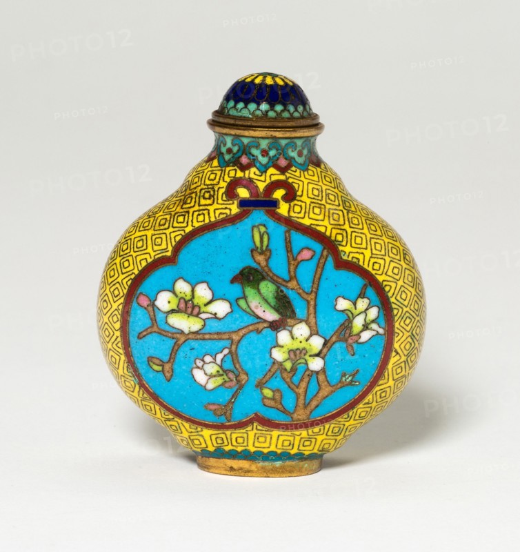 Snuff Bottle with Birds on Trees, Qing dynasty (1644-1911).