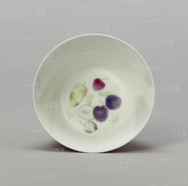 Cup with Stylized Fruit: Plums, Cherries, Melon, and Seeds, Qing dynasty (1644-1911), Kangxi reign mark and period (1662-1722).
