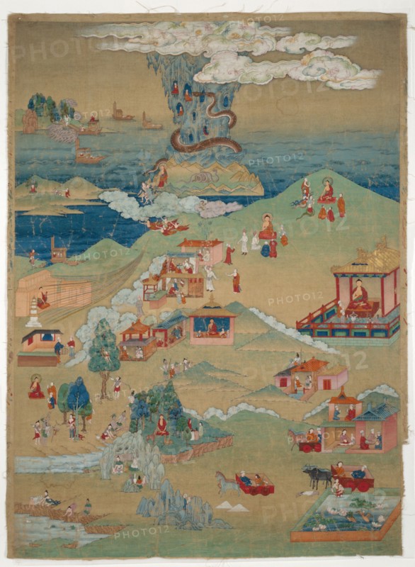 Painted Banner (Thangka) of Five Morality Tales from the Avadana Kalpalata Jataka, late 18th century.