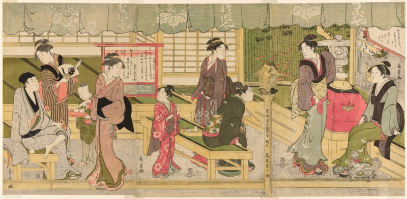 The Front Room of the Naniwaya (Naniwaya misesaki), c. 1800.