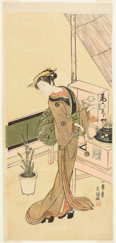 Waitress at the Owariya Teahouse, c. 1768.