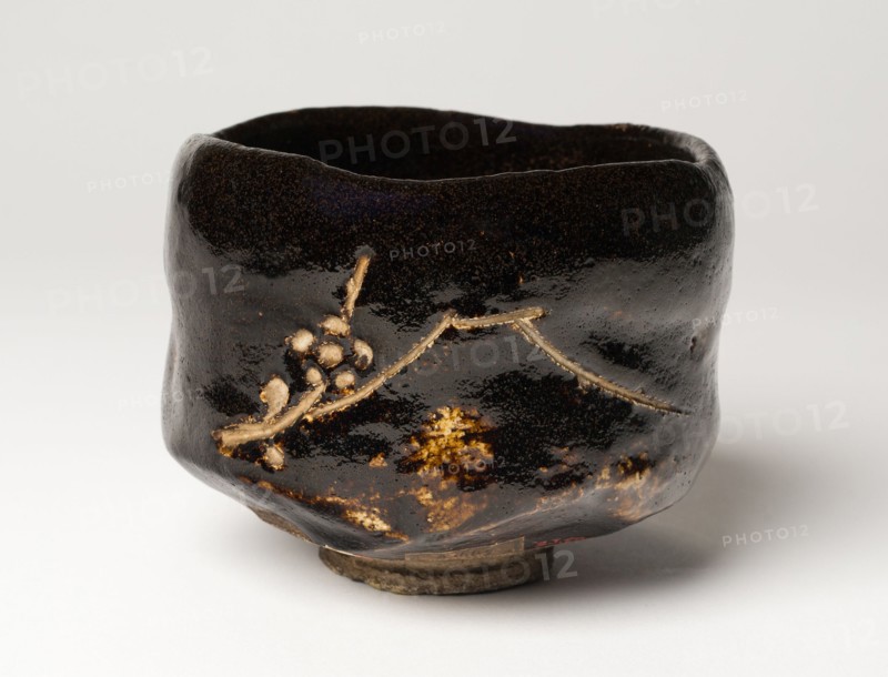 Raku-Ware Teabowl with Image of Mt. Fuji, 1756-1834.