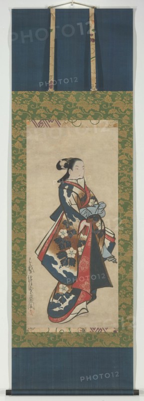 Standing Beauty in Blue Kimono, c. 1711-16.