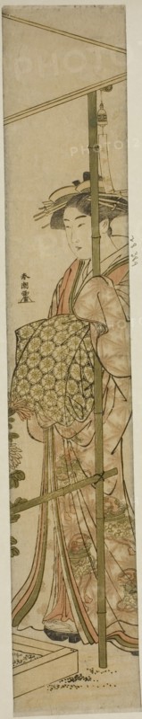 Courtesan Admiring Chrysanthemums, c. 1780/1801.