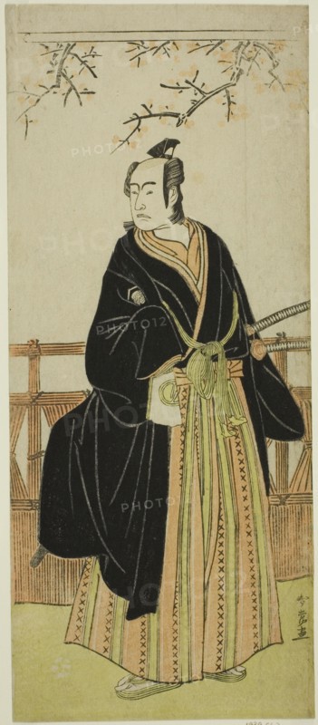 The Actor Sawamura Sojuro III as Soga no Juro Sukenari in the Play Edo no Hana Mimasu Soga, Performed at the Nakamura Theater in the First Month, 1783, c. 1783.